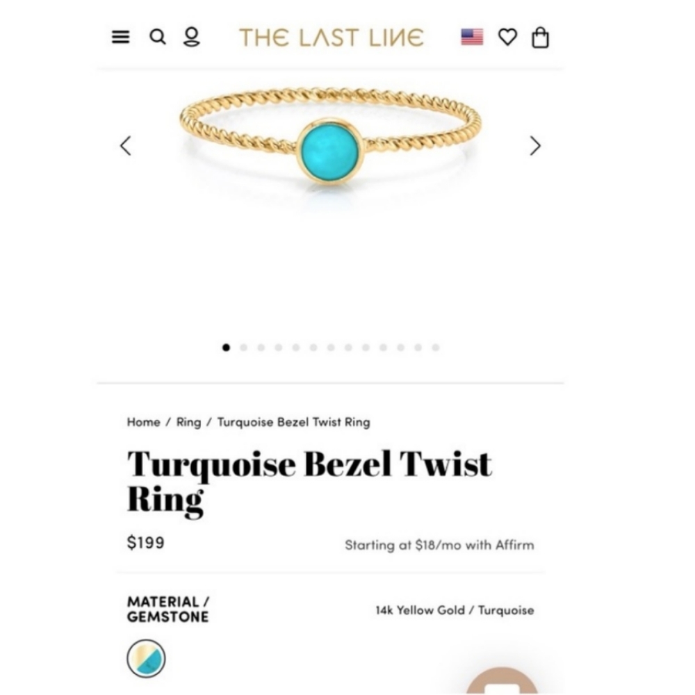 THE LAST LINE Turquoise ring 14k